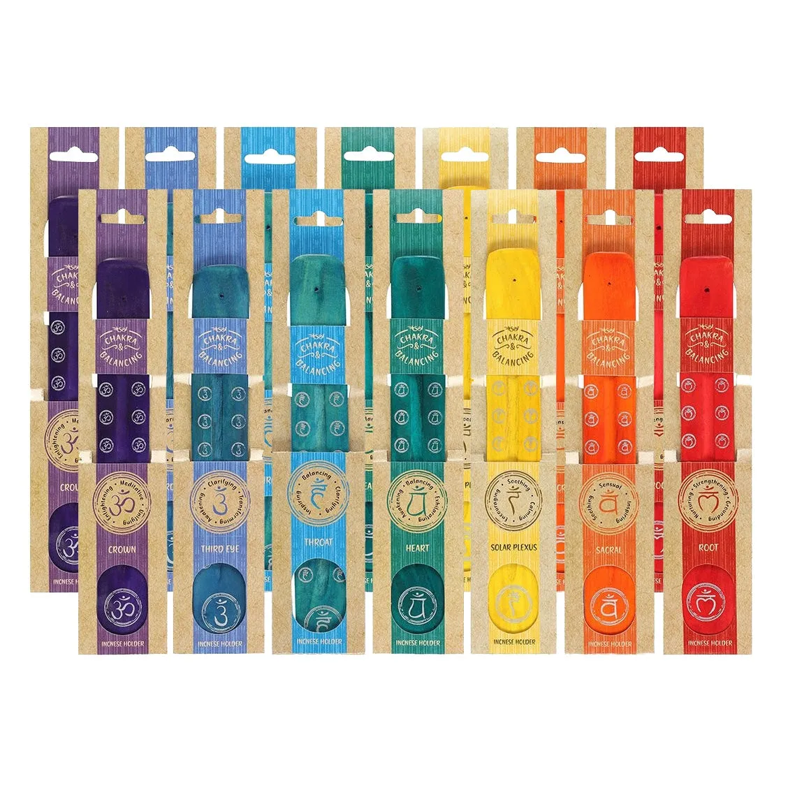 12" Chakra Incense Stick Holder Set (Set of 14)