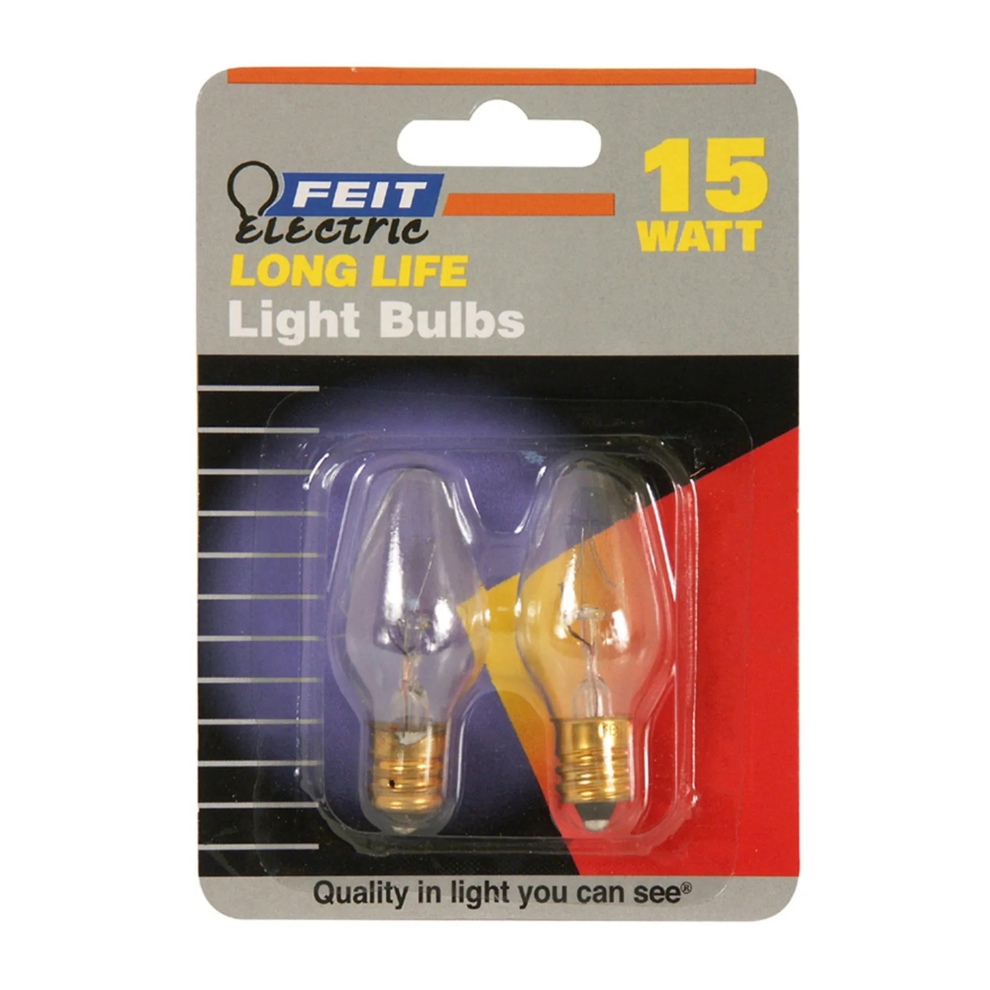 15W Soft White E12 Base C7 Incandescent Light Bulb (2-Pack)