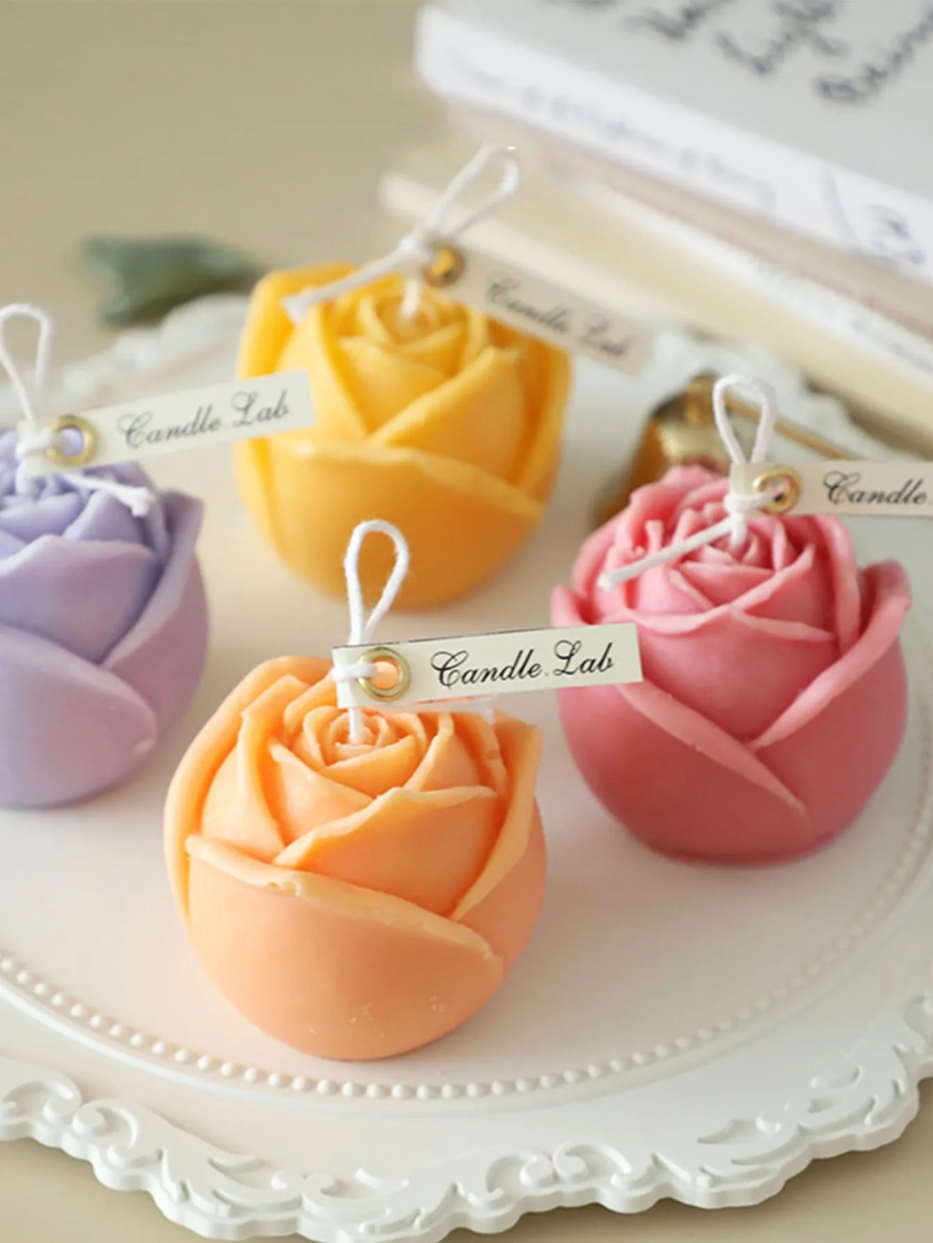 1pc Mini Candle Rose Silicone Mold Plain Rose Flower Design DIY Diffuse Scented