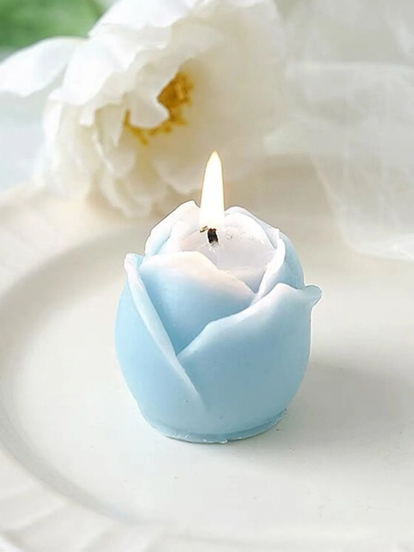 1pc Mini Candle Rose Silicone Mold Plain Rose Flower Design DIY Diffuse Scented