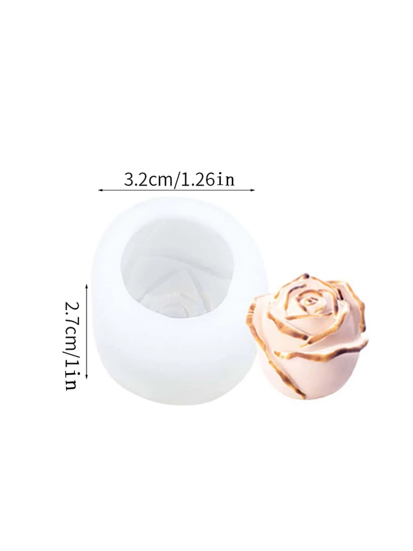 1pc Mini Candle Rose Silicone Mold Plain Rose Flower Design DIY Diffuse Scented