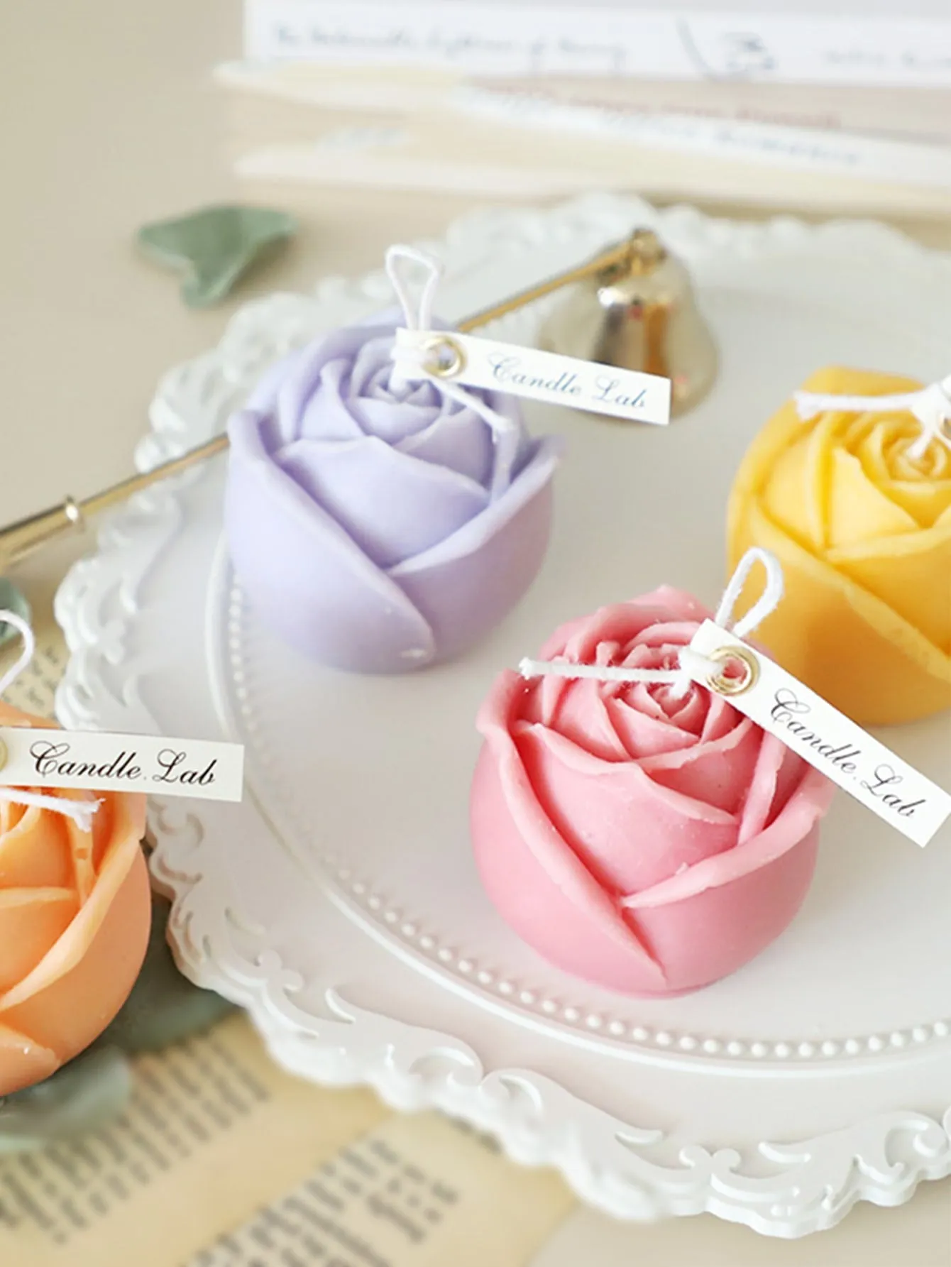 1pc Mini Candle Rose Silicone Mold Plain Rose Flower Design DIY Diffuse Scented