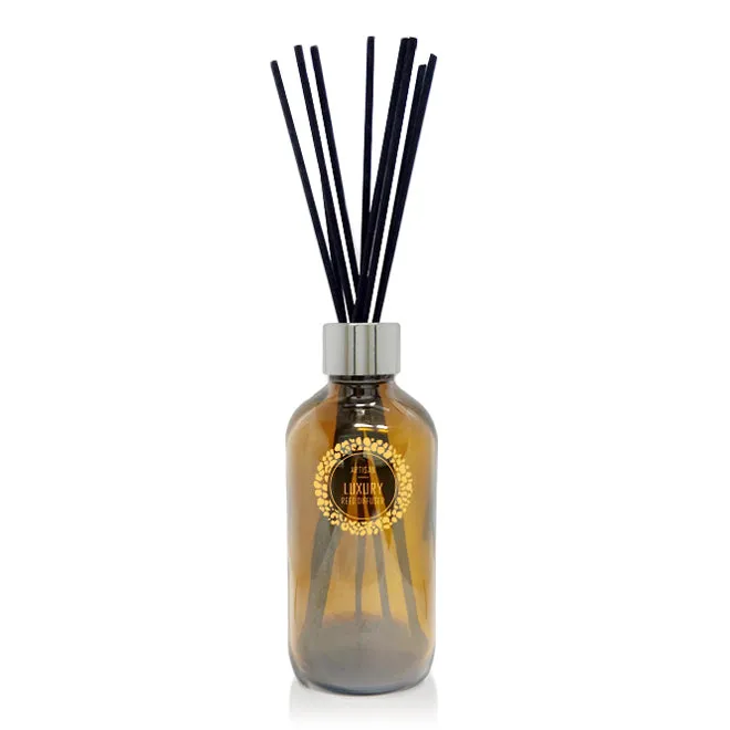 250ml Amber Pharmacist Diffuser Bottle - Silver Collar