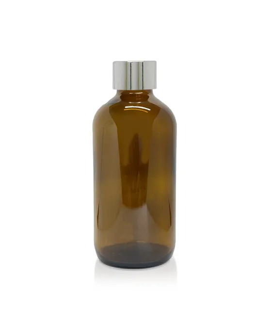 250ml Amber Pharmacist Diffuser Bottle - Silver Collar