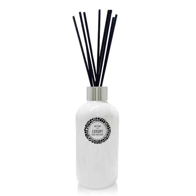 250ml White Pharmacist Diffuser Bottle - Silver Collar