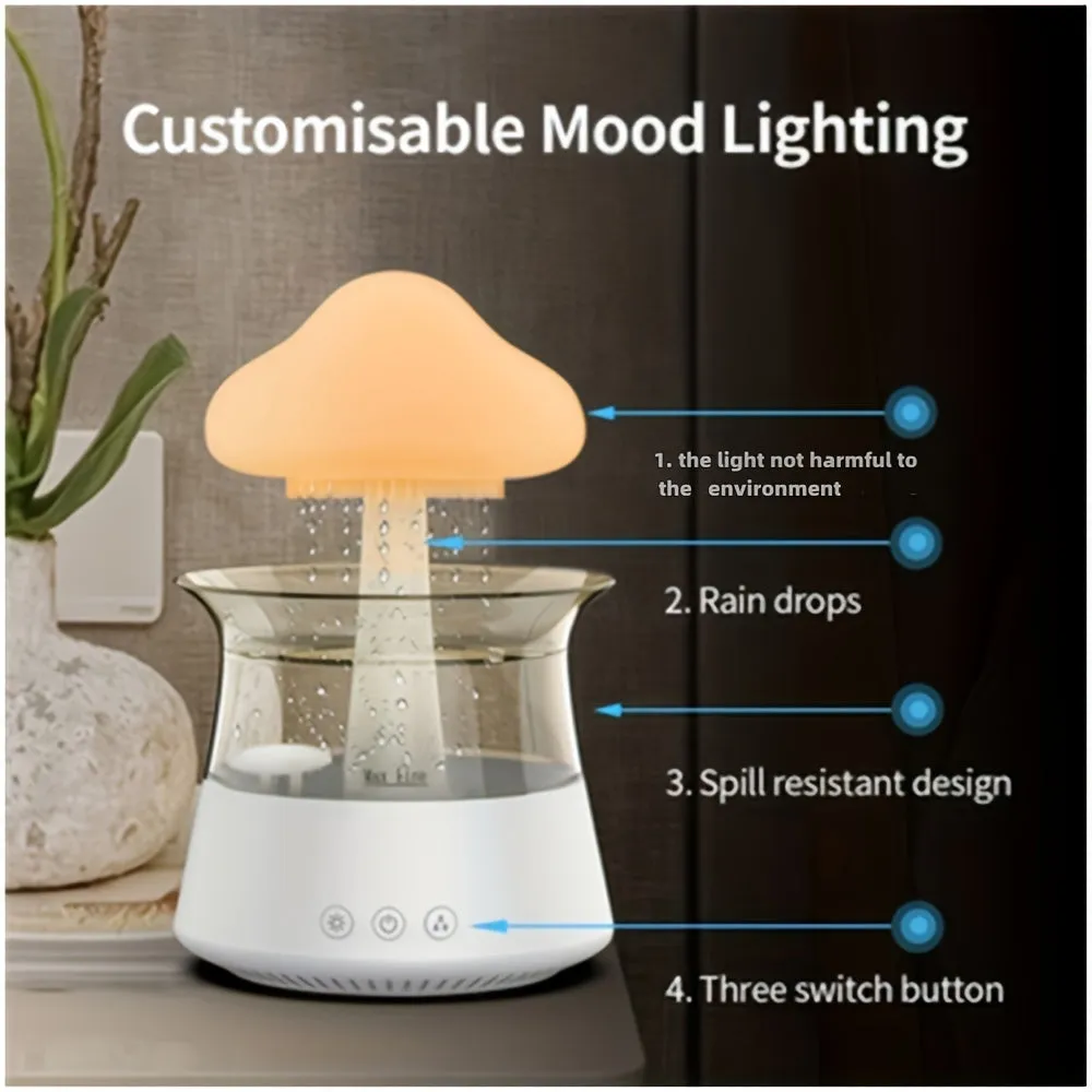 300ml Baby Room Humidifier Raindrop Mushroom Design Cold Mist