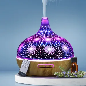 3D Glass Aroma Diffuser 400ml, 4-in-1, Remote Devanti