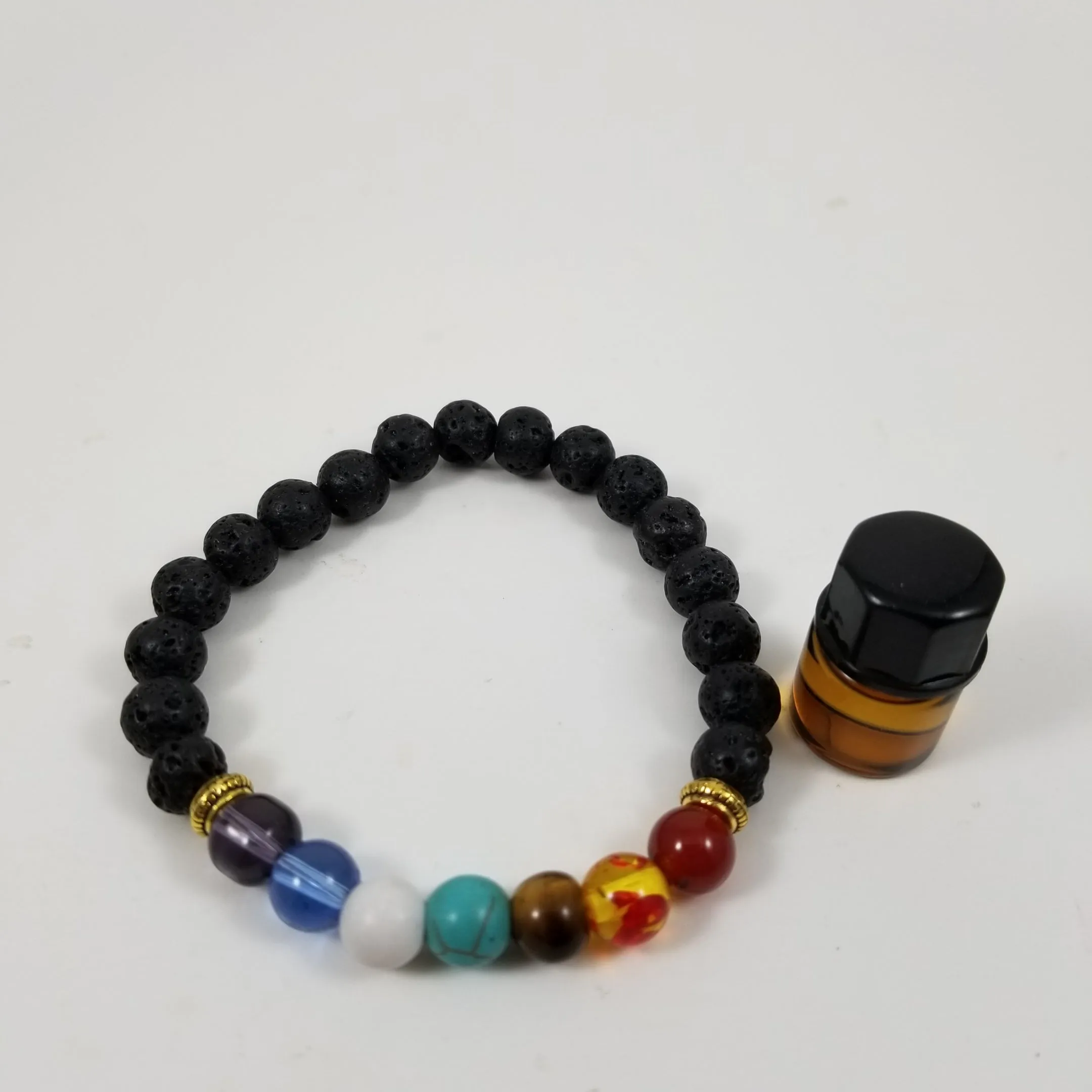 7 Chakra Stone Essential Oil Diffuser Bracelet