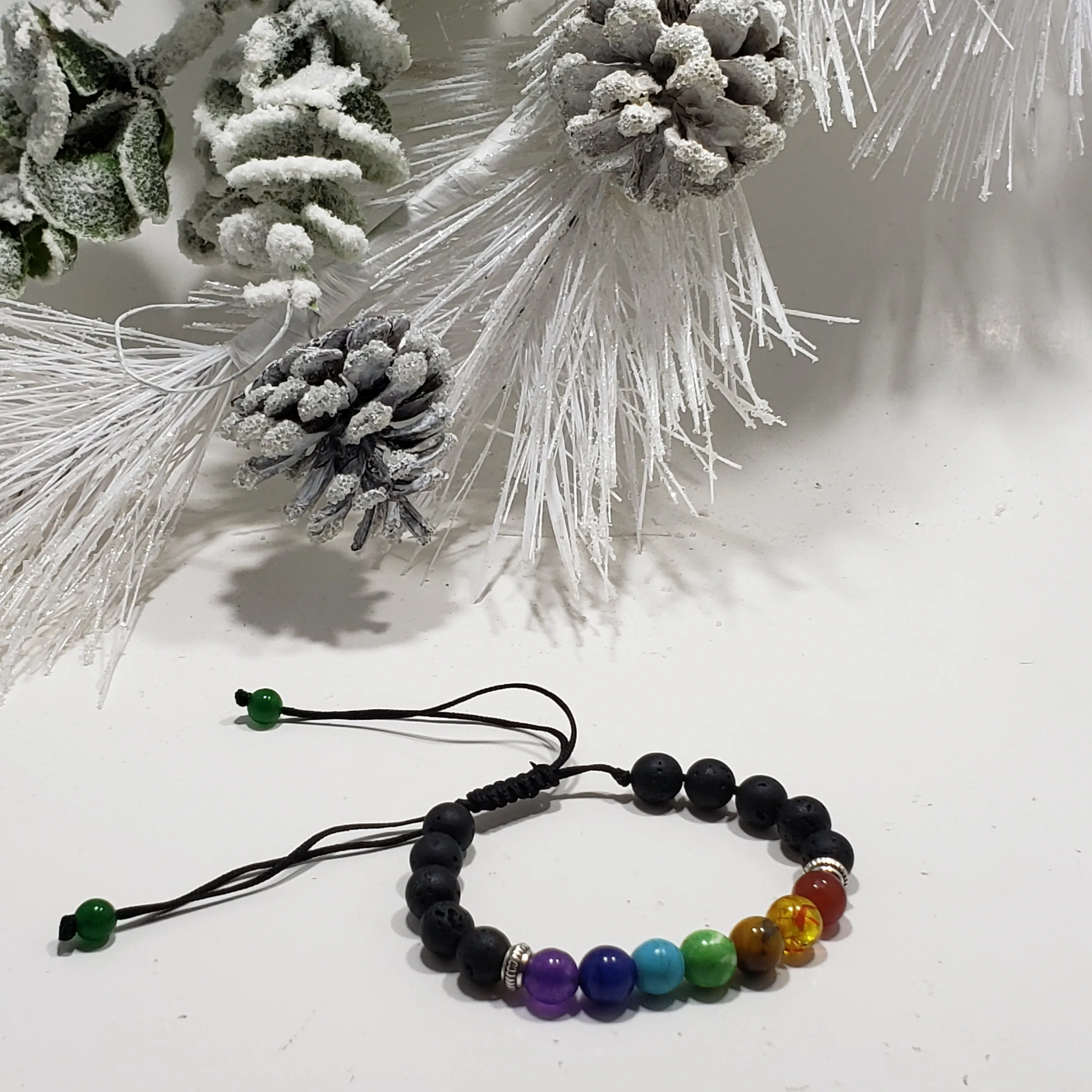 7 Chakra Stone Essential Oil Diffuser Bracelet