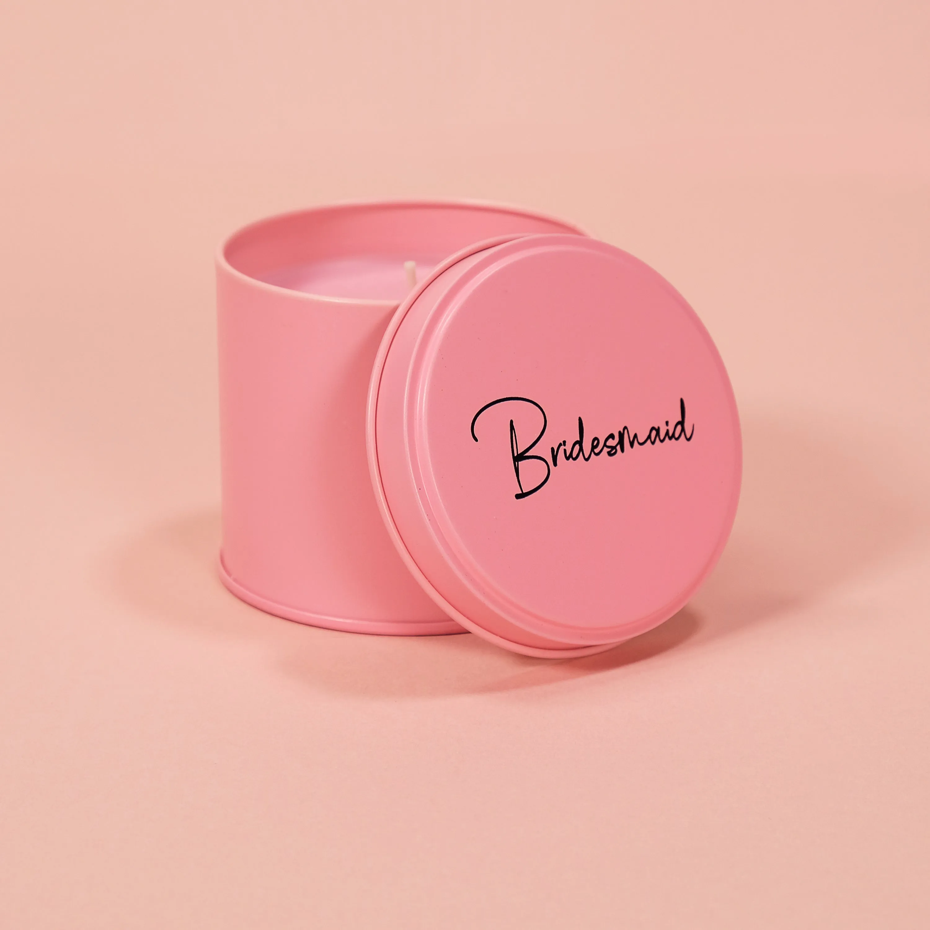 Bridesmaid Pink Tin Candle