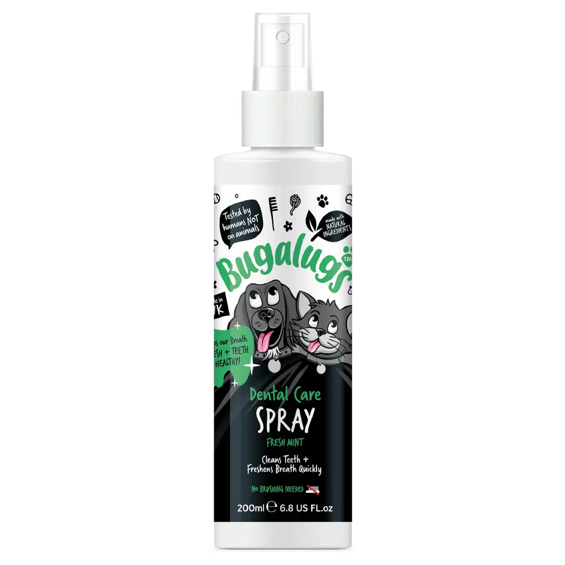 Bugalugs Dental Care Spray in Fresh Mint for Dogs & Cats 200ml