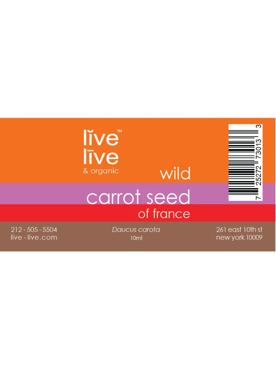 carrot seed of france essential oil, daucus carota, 10ml, live live & organic