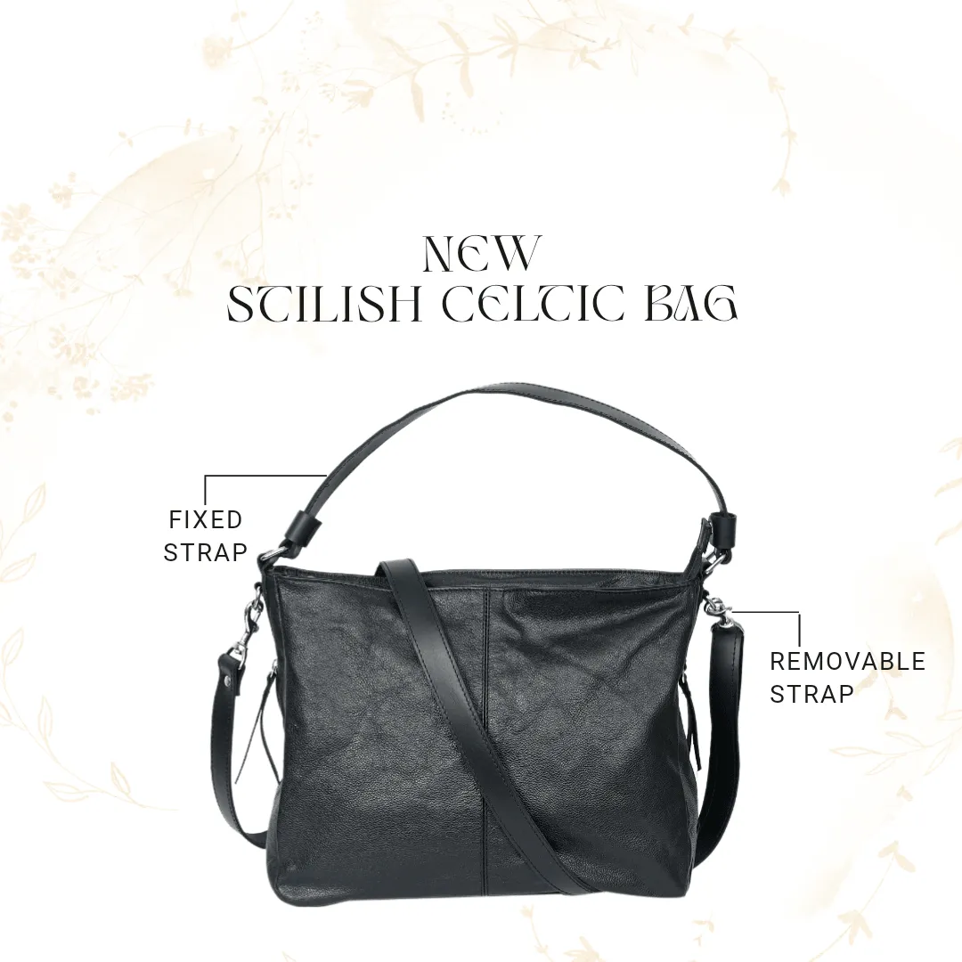 Celtic The Hobo Bag in Leather, Soft & Slouchy Silhouette, Timeless & Elevated Design. Art: BG-1535