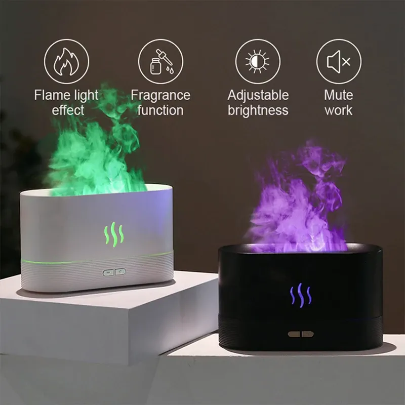 Colorful Flame Air Humidifier Aroma Diffuser USB