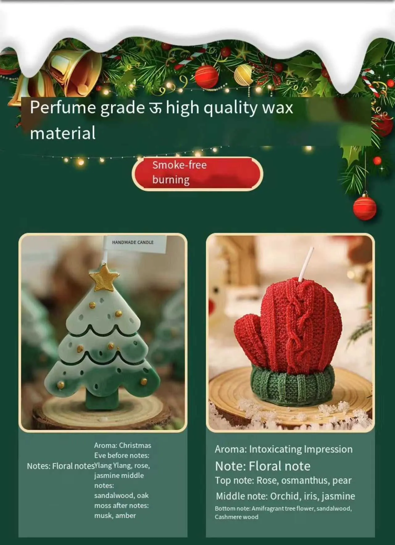 Creative 3-Piece Christmas Handmade Scented Candle Gift Set