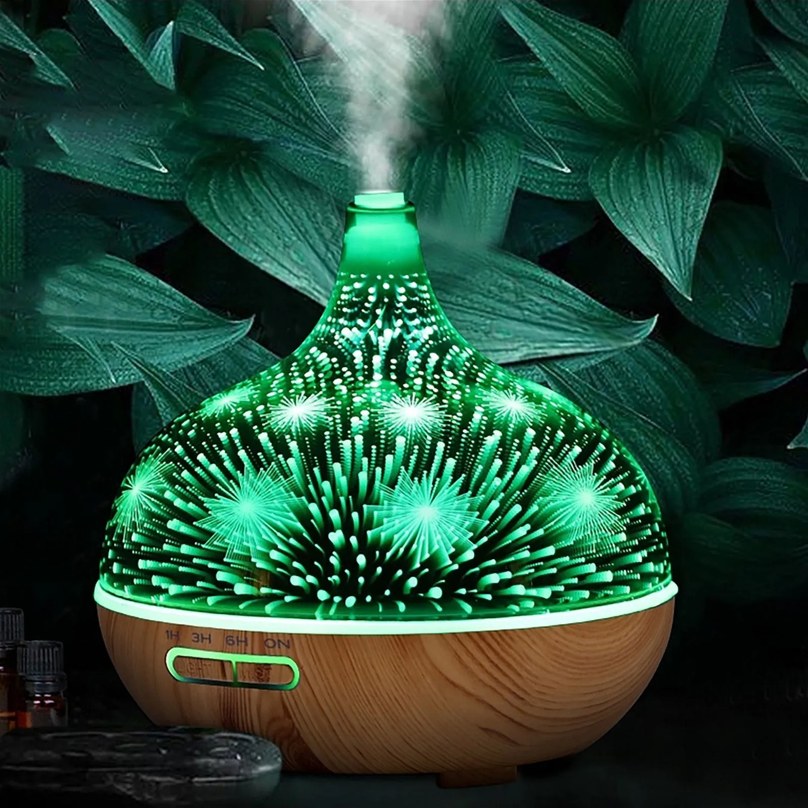 DEVANTI Aroma Aromatherapy Diffuser 3D LED Night Light Firework Air Humidifier Purifier 400ml Remote Control