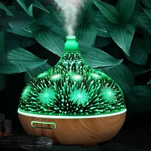 DEVANTI Aroma Aromatherapy Diffuser 3D LED Night Light Firework Air Humidifier Purifier 400ml Remote Control