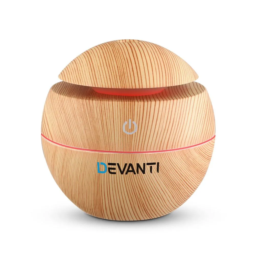 Devanti Aromatherapy Diffuser Aroma Essential Oils Air Humidifier LED Light 130ml