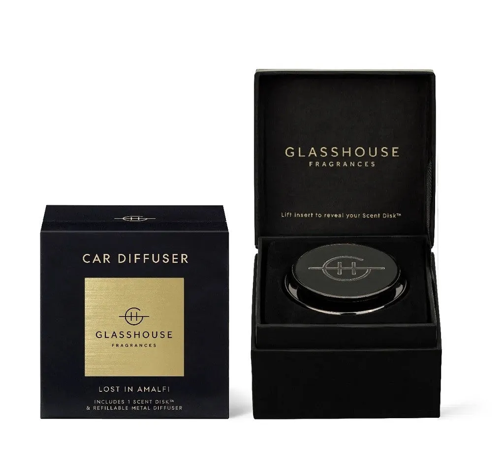 Glasshouse Fragrance - Car Diffuser Black - Lost In Amalfi