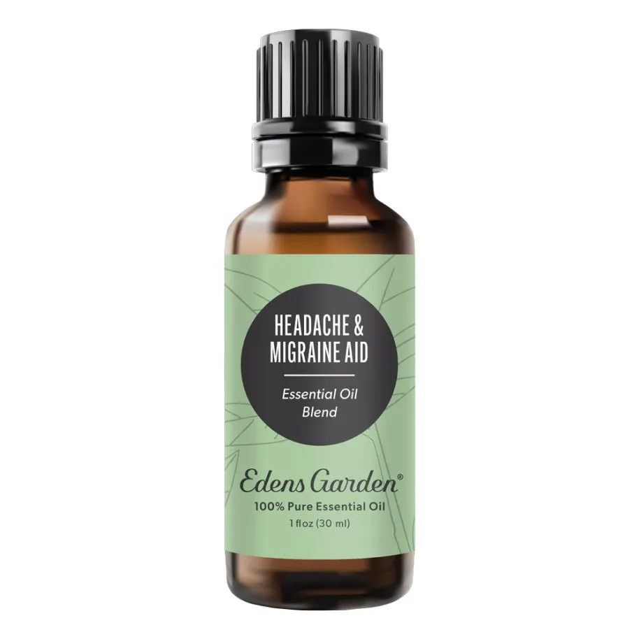 Headache & Migraine Aid Essential Oil Blend- Helps Alleviate Tension, Soothe Pain & Relax