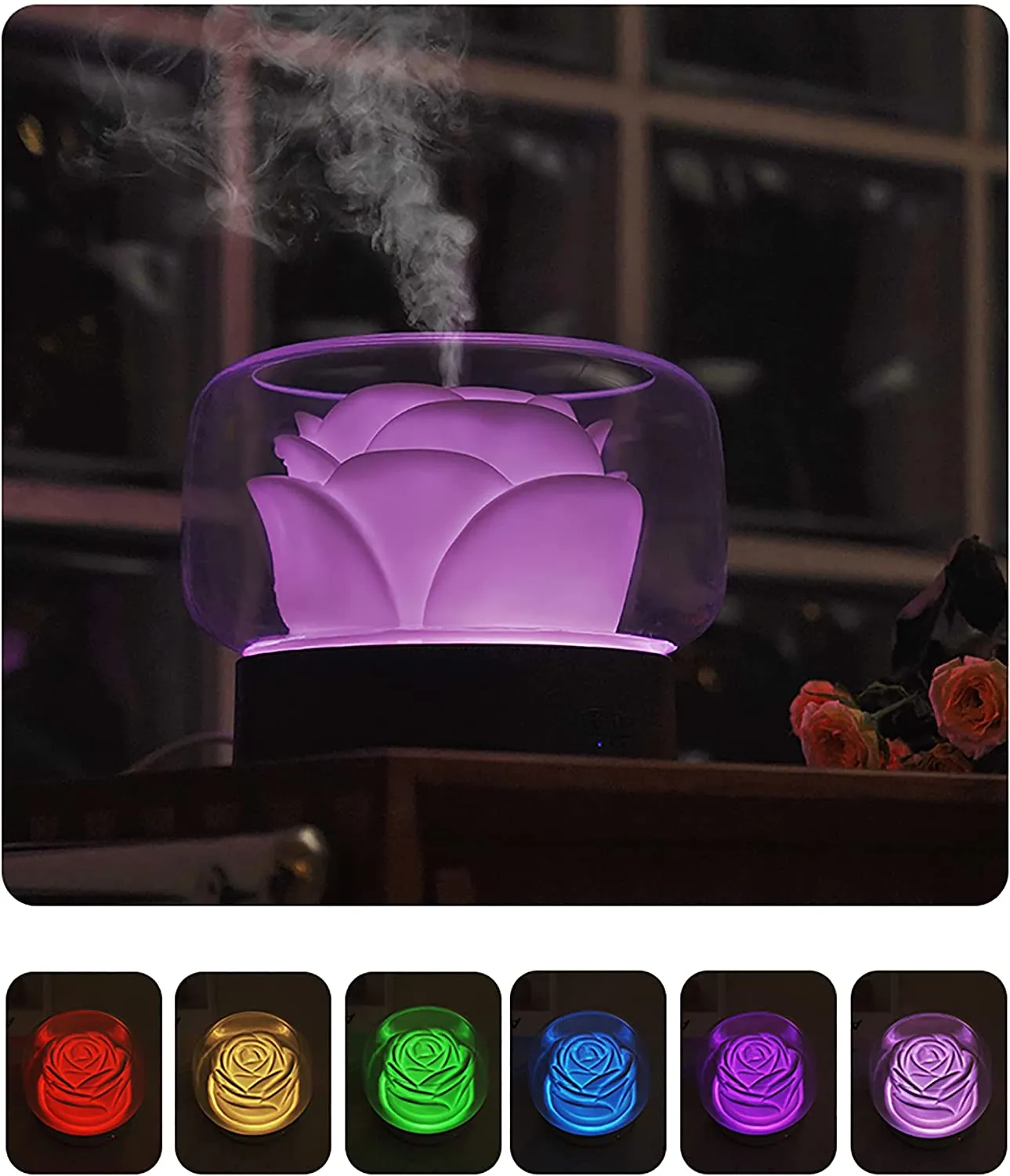 HIVAGI® Ultrasonic Mist Aroma Diffuser with 7 Color Light, 400ml Essential Oil Diffuser for Large Room Big Capacity..