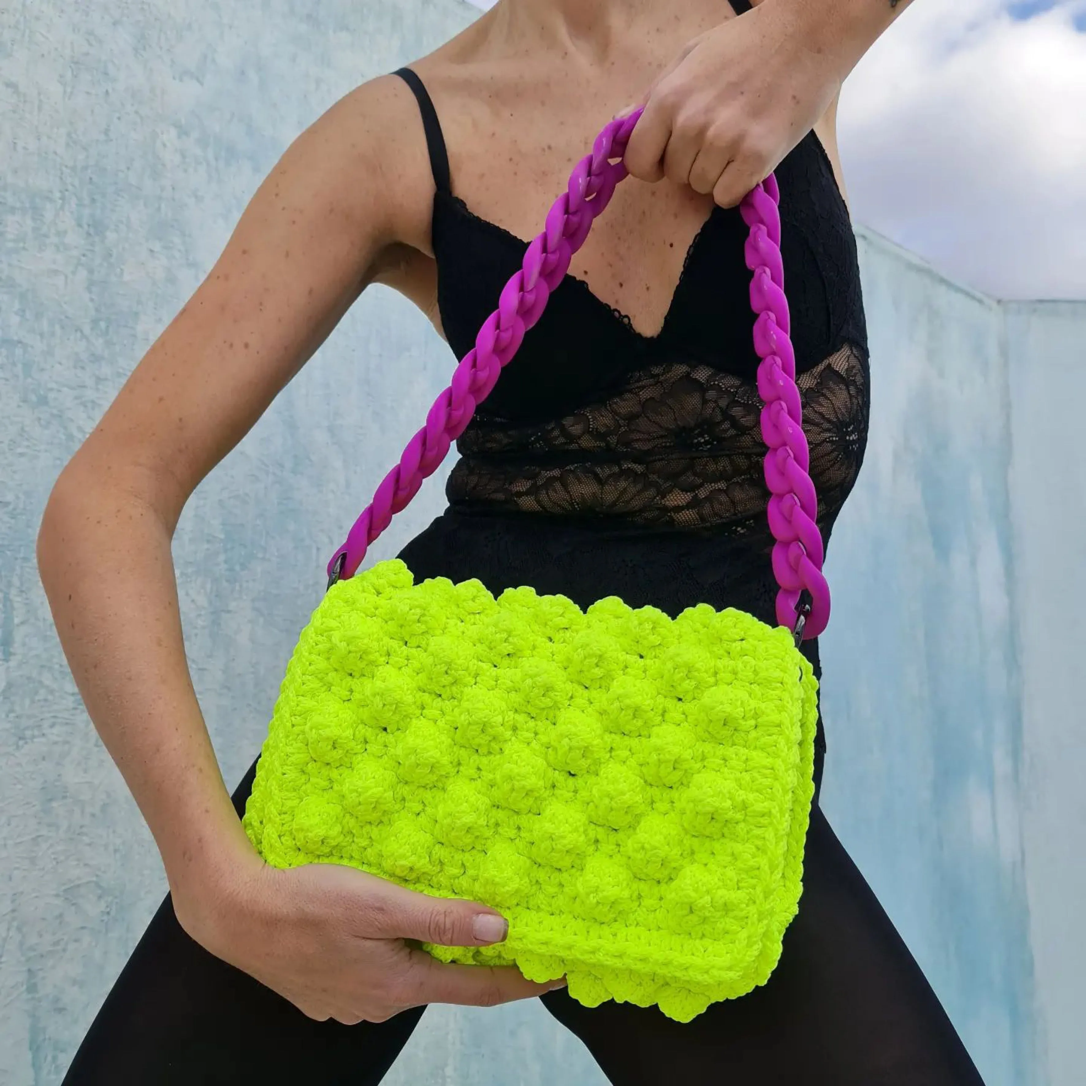 Lulu K Bubbles Bag  Lime