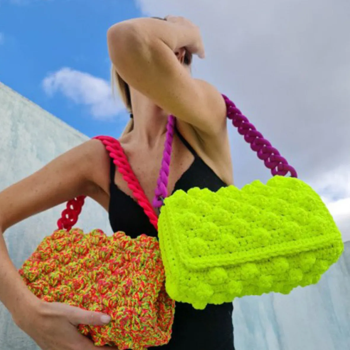 Lulu K Bubbles Bag  Lime