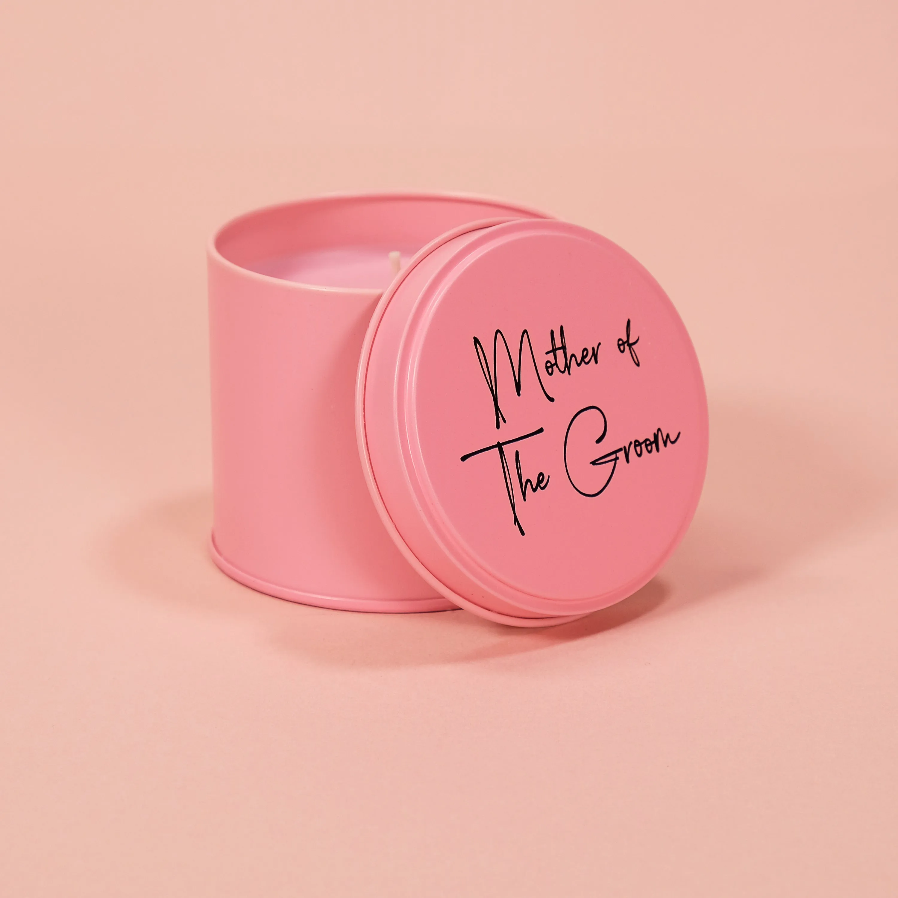 Mother of The Groom Pink Tin Candle