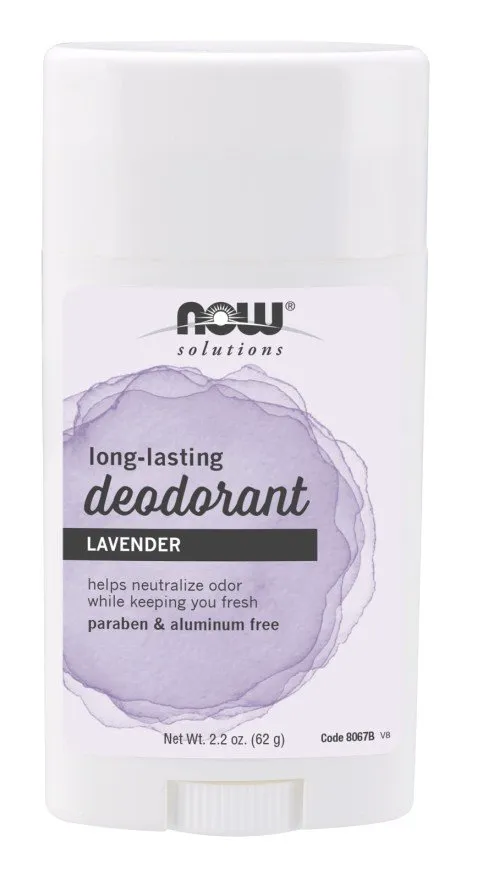 Now Foods Solutions Long Lasting Deodorant Stick Lavender 2.2 oz Stick