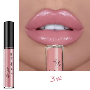 Nude Shiny Liquid Lip Glaze Matte Glitter Shimmer Moisturizing Lip Gloss Long-lasting Lipstick