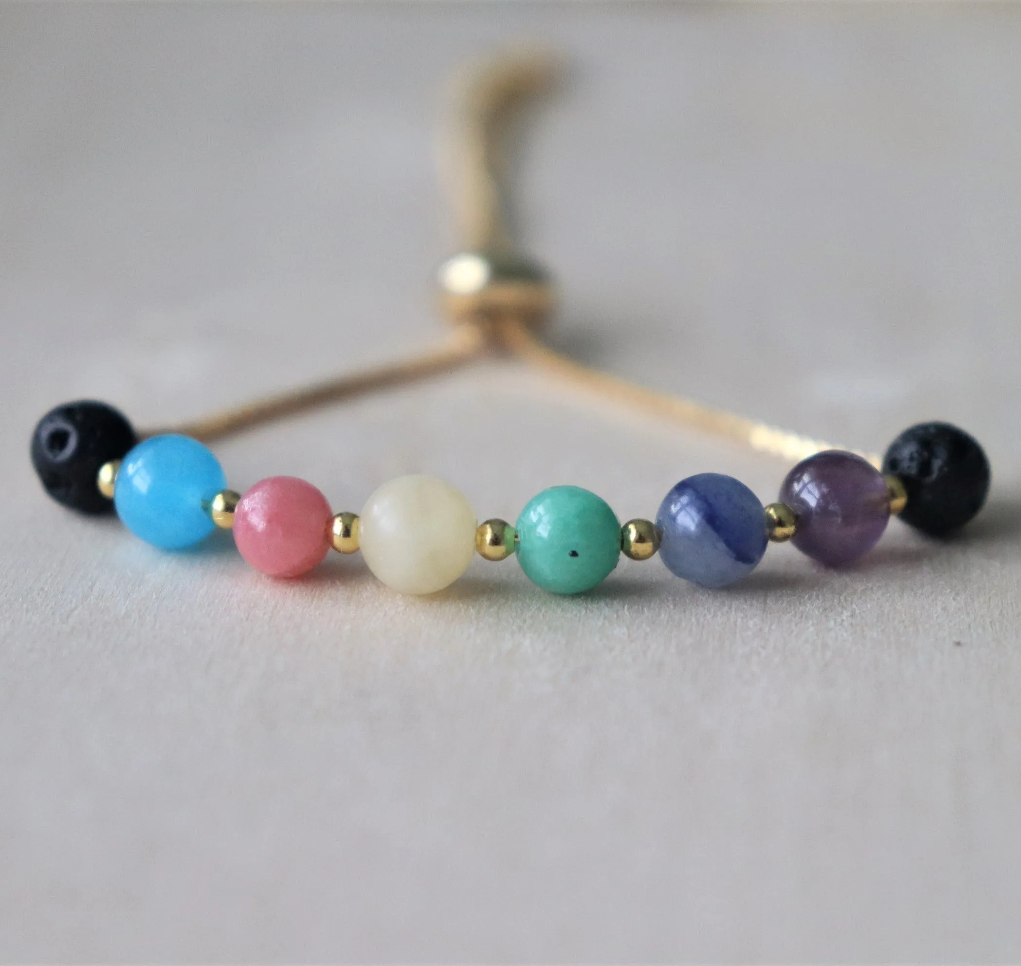 Rainbow Row Slider Essential Oil Diffuser Bracelet