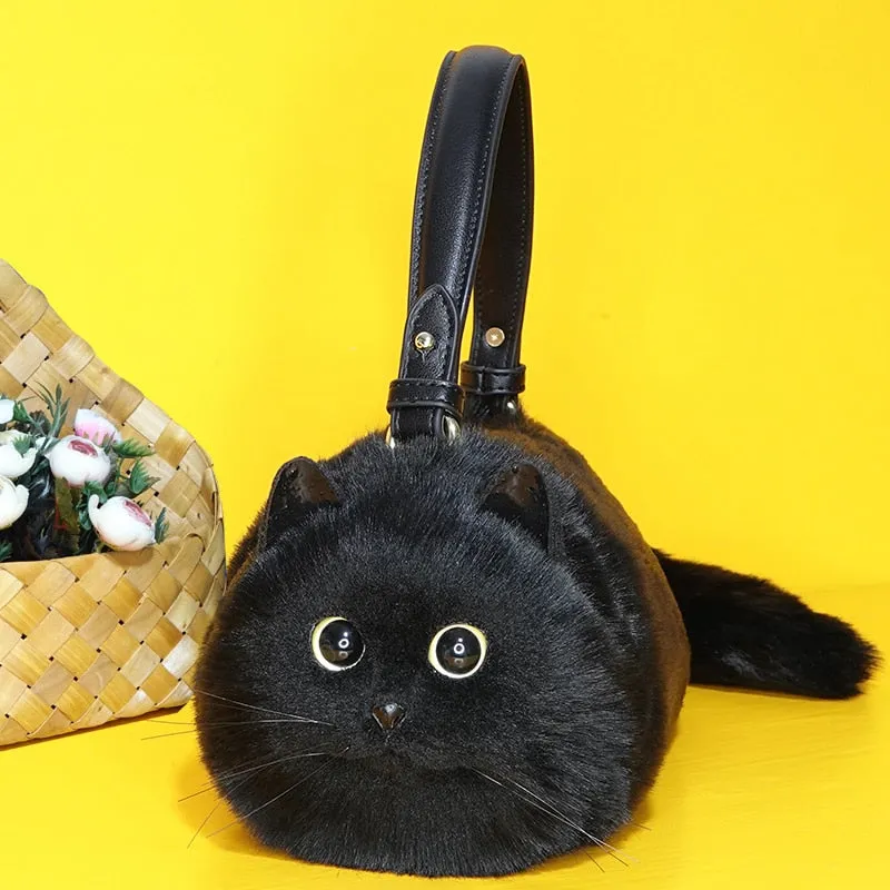 Realistic Cat Handmade Shoulder Bag