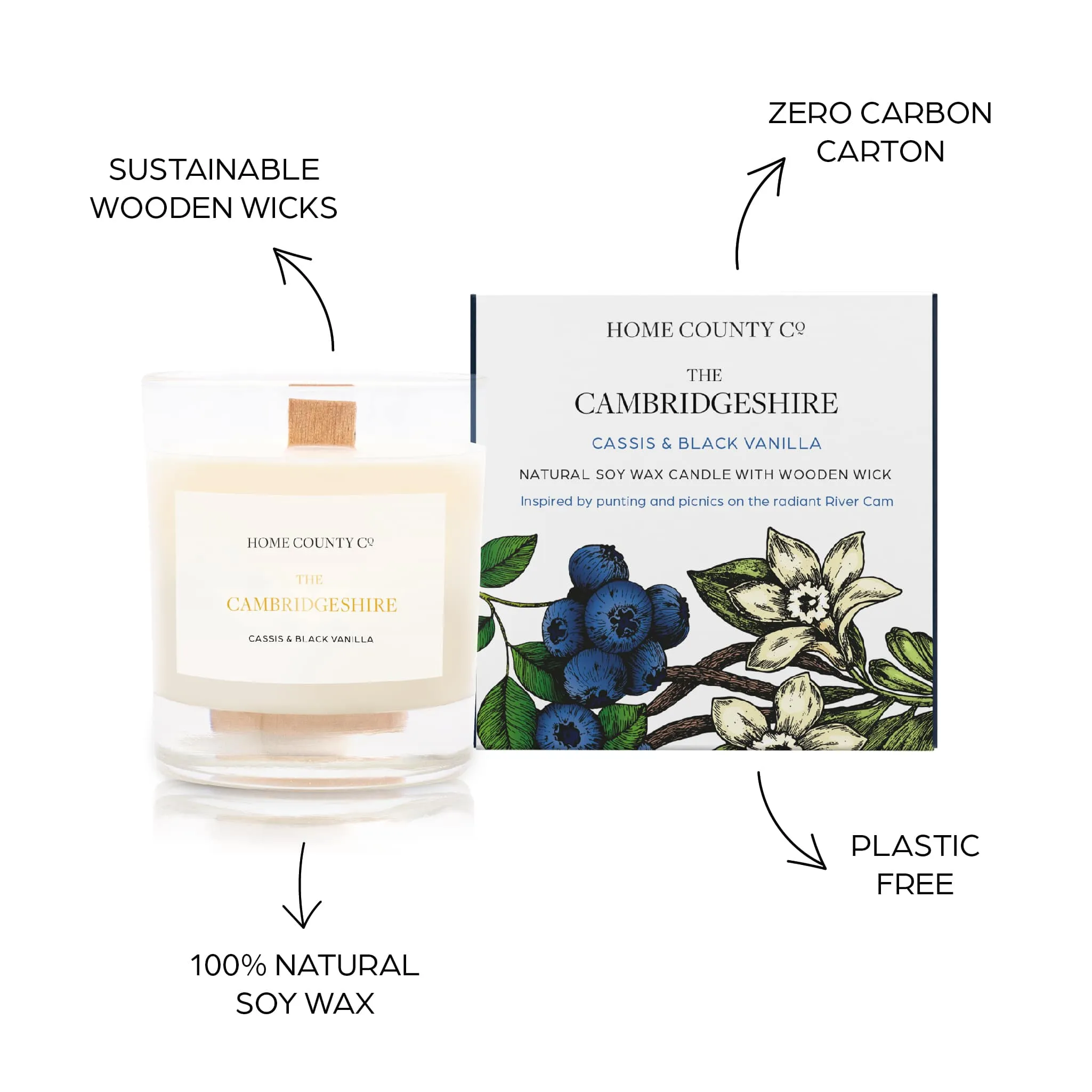 The Cambridgeshire - Cassis and Black Vanilla Candle