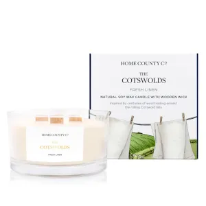 The Cotswolds - Fresh Linen 3 Wick Candle