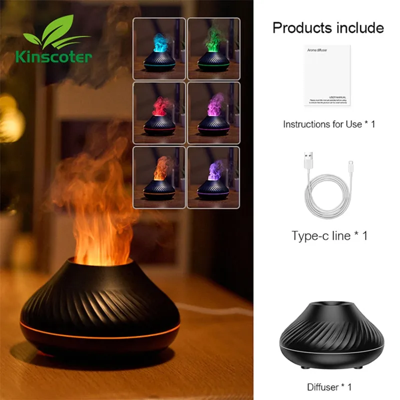 USB Volcanic Aroma Diffuser Essential Oil Lamp Humidifier