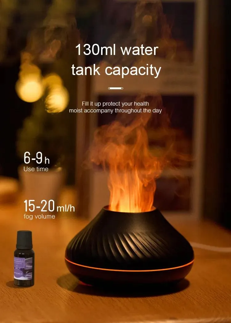 Volcanic Aroma Diffuser Essential Oil Lamp Portable with Color Flame