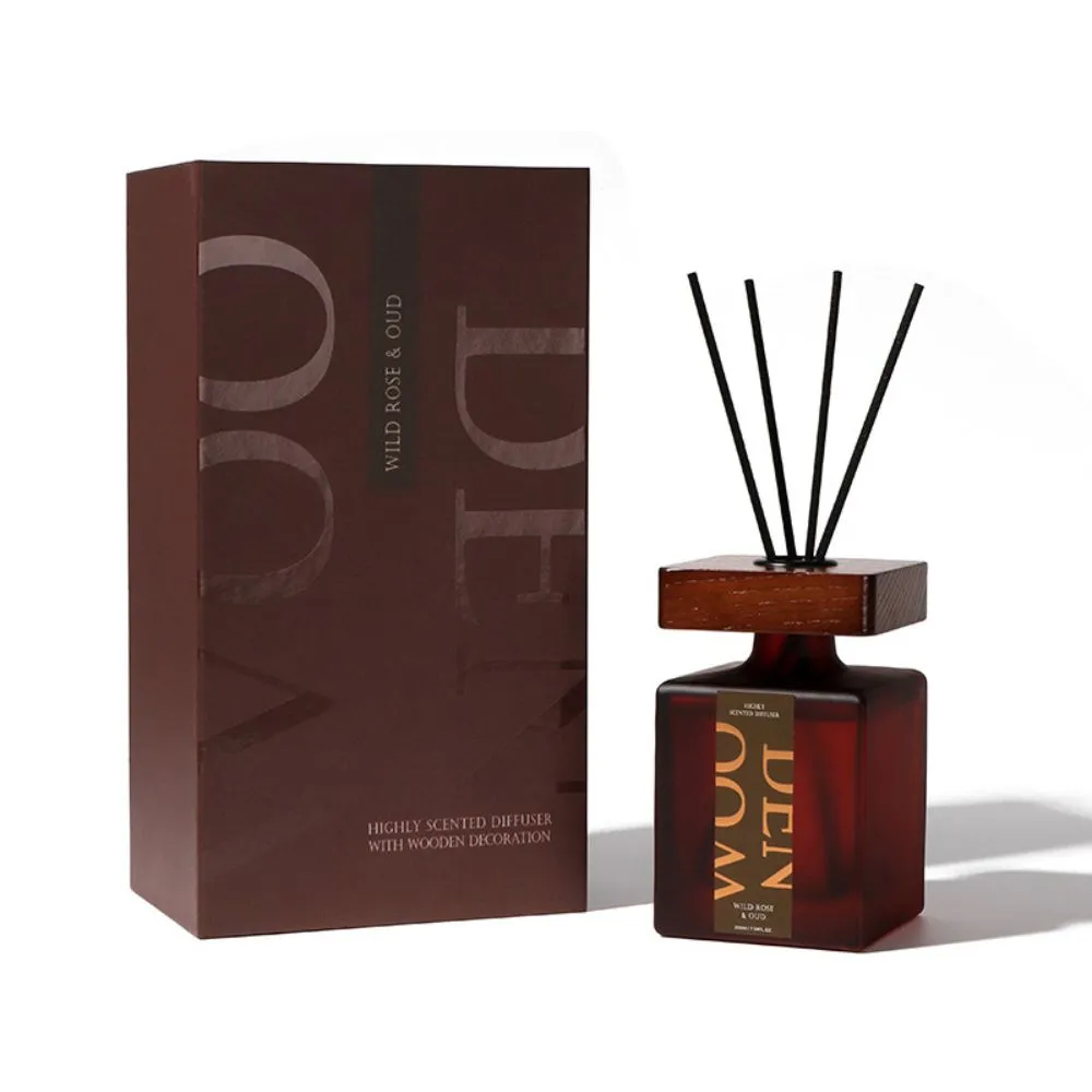 Wooden Lid Home Fragrance Reed Diffuser - 200ml